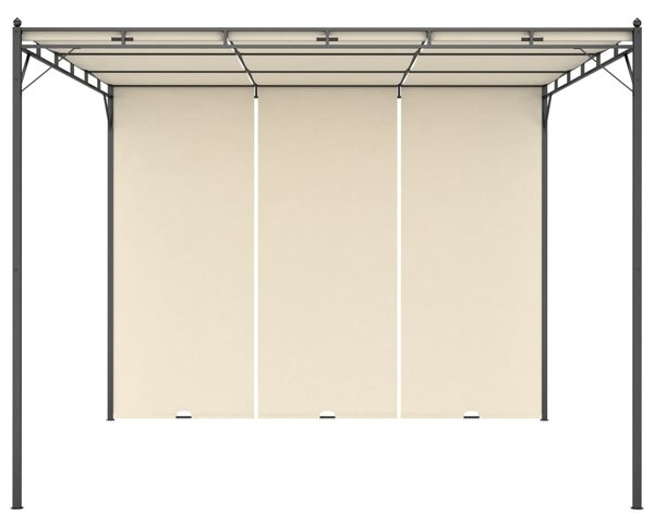 Altana ogrodowa z zasłoną boczną, 3 x 3 x 2,25 m, kremowa
