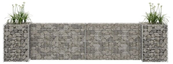 Donica gabionowa w kształcie H, drut stalowy, 260x40x60 cm
