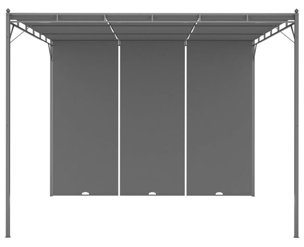 Altana ogrodowa z zasłoną boczną, 3 x 3 x 2,25 m, antracytowa