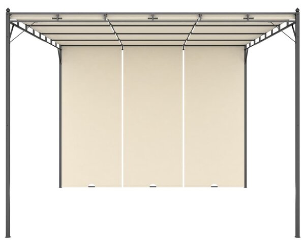 Altana ogrodowa z zasłoną boczną, 4 x 3 x 2,25 m, kremowa