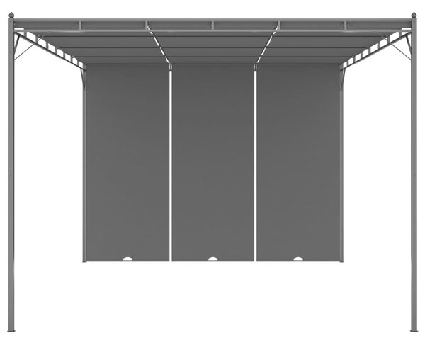 Altana ogrodowa z zasłoną boczną, 4 x 3 x 2,25 m, antracytowa