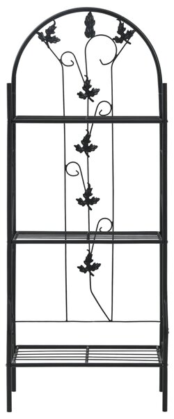 3-poziomowy regał na kwiaty, czarny, 52x28x128 cm, żelazo
