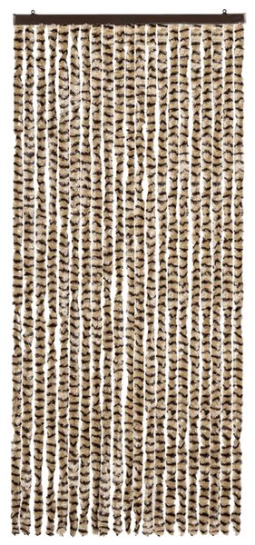 Zasłona przeciwko owadom, beż i brąz, 90x220 cm, szenil