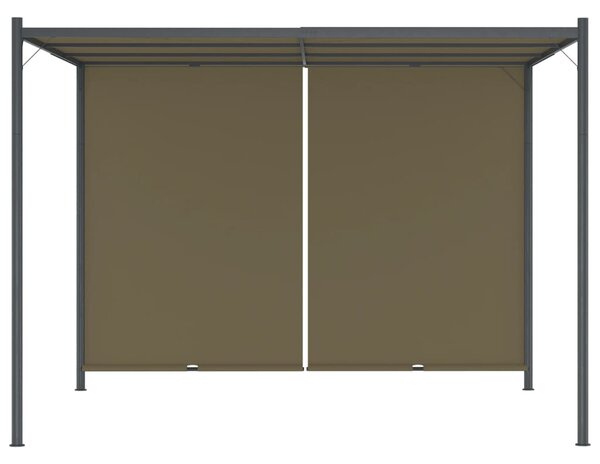 Pergola ogrodowa ze zwijanym dachem, 3x3 m, taupe, 180 g/m²