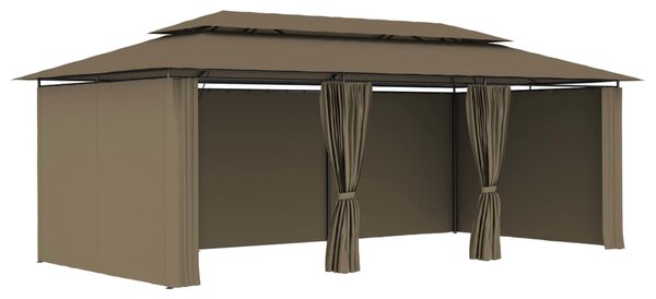 Altana z zasłonami, 600x298x270 cm, kolor taupe, 180 g/m²