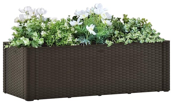 Podwyższona donica z systemem podlewania, mokka, 100x43x33 cm