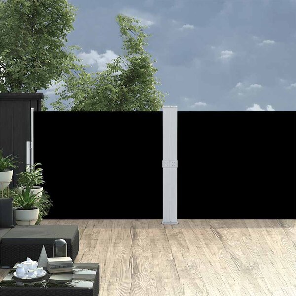 Wysuwana markiza boczna na taras, 140x1200 cm, czarna
