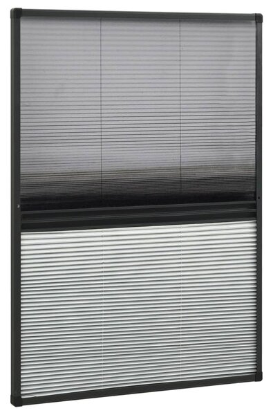 Plisowana moskitiera okienna z roletą, aluminium, 80x120 cm