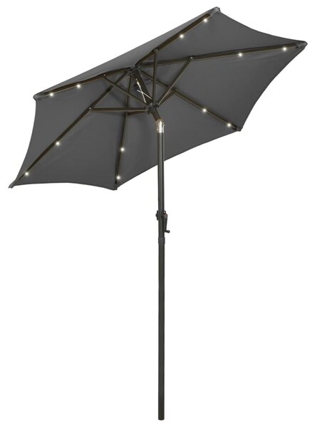 Parasol ogrodowy z LED, antracytowy, 200x211 cm, aluminium