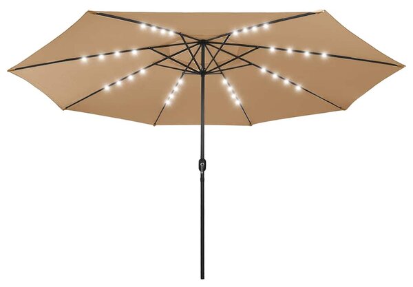 Parasol ogrodowy z LED, 400 cm, taupe
