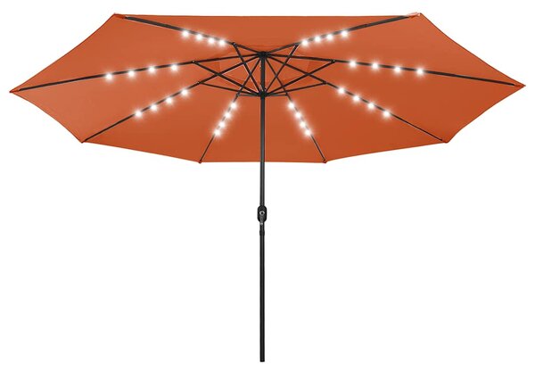 Parasol ogrodowy z LED, 400 cm, terakota