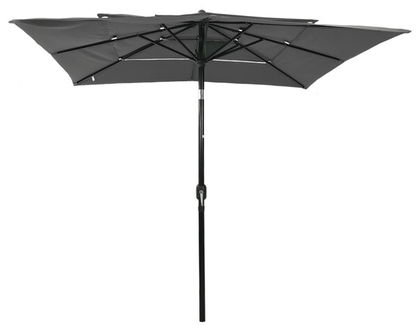 3-poziomowy parasol na aluminiowym słupku, antracyt, 2,5x2,5 m