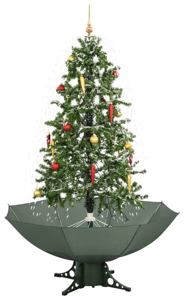 Choinka sypiąca śniegiem, podstawa parasolowa, zielona, 170 cm