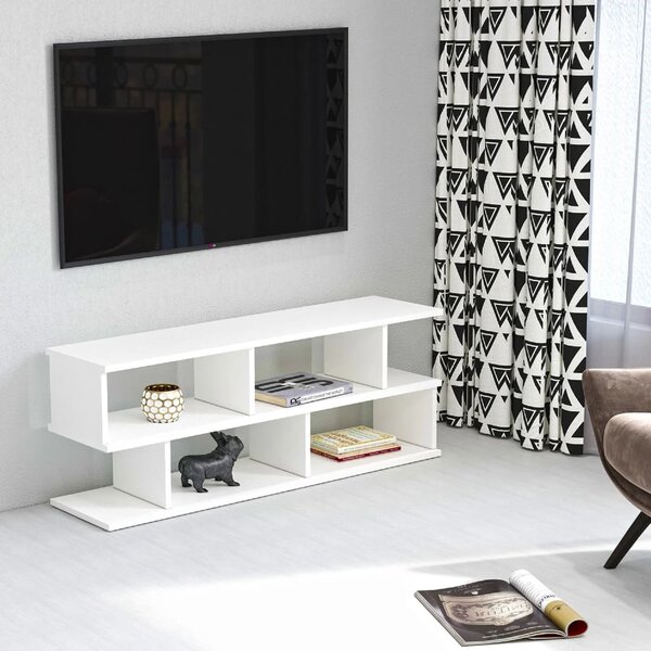 Homemania Szafka pod telewizor Su, 120 x 29,6 x 45 cm, biała