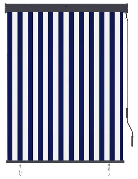 Roleta zewnętrzna, 120x250 cm, niebiesko-biała