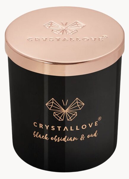 Świeca sojowa z obsydianem (Oud Crystallove)