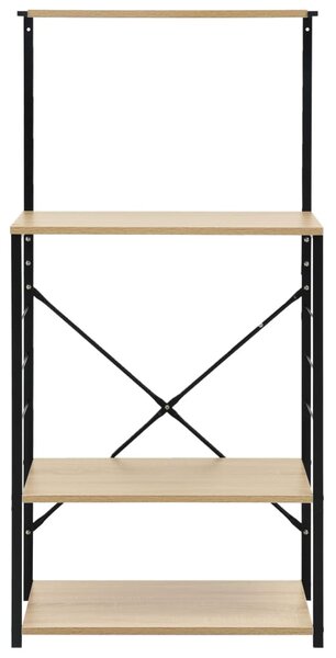 Szafka na mikrofalówkę, czarno-dębowa, 60x39,6x123 cm