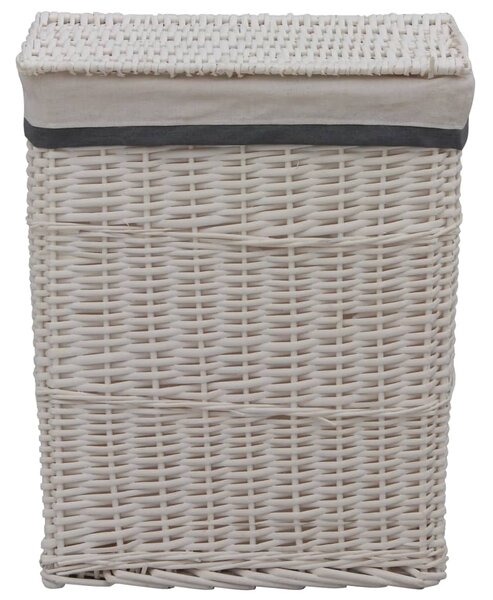 Kosz na pranie, biała wiklina