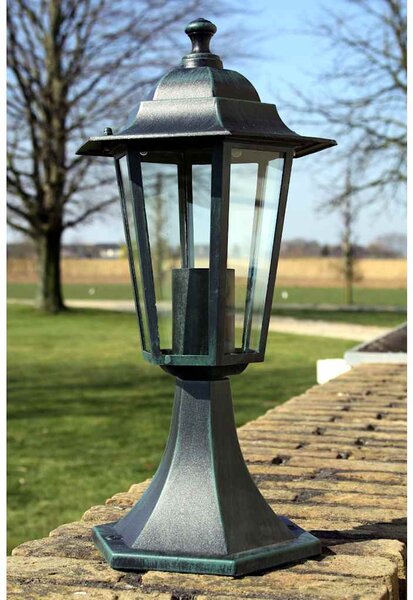 Lampy ogrodowe, 2 szt., ciemnozielone/czarne, aluminium