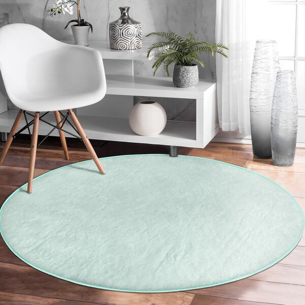 Miętowy okrągły dywan odpowiedni do prania i robotów sprzątających ø 80 cm Comfort – Mila Home
