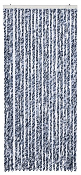Zasłona przeciwko owadom, niebiesko-biała, 90x200 cm, szenil