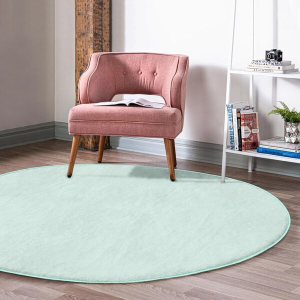 Miętowy okrągły dywan odpowiedni do prania i robotów sprzątających ø 80 cm Comfort – Mila Home