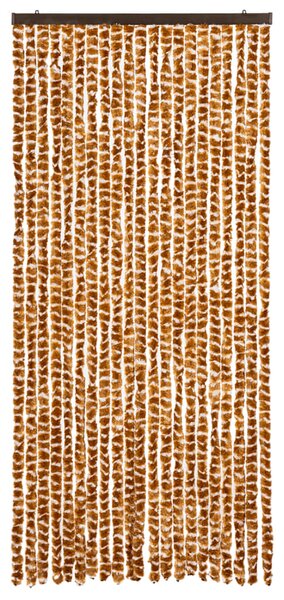 Zasłona przeciwko owadom, ochra i biel, 90x220 cm, szenil