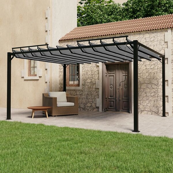 Altana z żaluzjowym dachem 3x4 m, antracyt, tkanina i aluminium