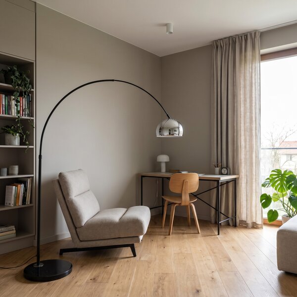 LAMPA STOJĄCA PODŁOGOWA CZARNO-CHROMOWANA AZURRO C1