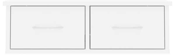Półka ścienna z szufladami biały połysk - Toss 2X