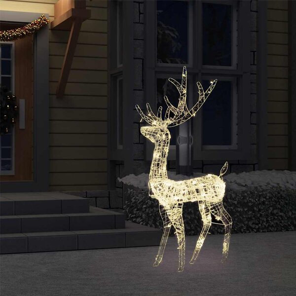 Świąteczny renifer, akrylowy, 120 cm, 140 ciepłych białych LED