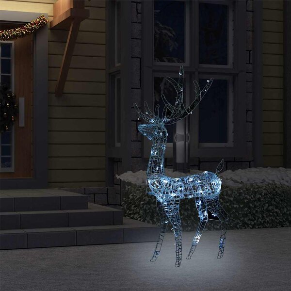 Świąteczny renifer, akrylowy, 140 zimnych białych diod LED, 128 cm