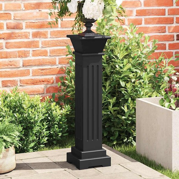 Klasyczny kwietnik w kształcie kolumny, czarny, 17x17x66cm, MDF