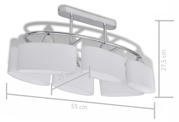 Srebrna lampa sufitowa szklana 4 sztuki - 5X EX134 H6-M28