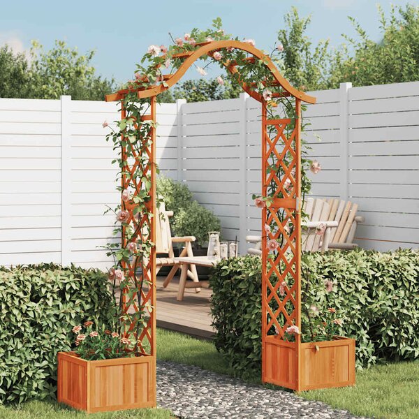 Pergola ogrodowa z donicami, lite drewno jodłowe