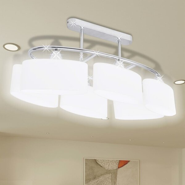 Srebrna lampa sufitowa szklana 4 sztuki - 5X EX134 H6-M28