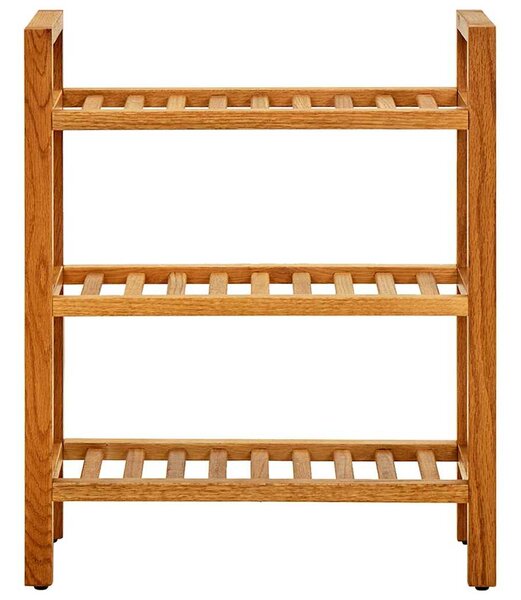 Stojak na buty z 3 półkami, 50x27x60 cm, lite drewno dębowe