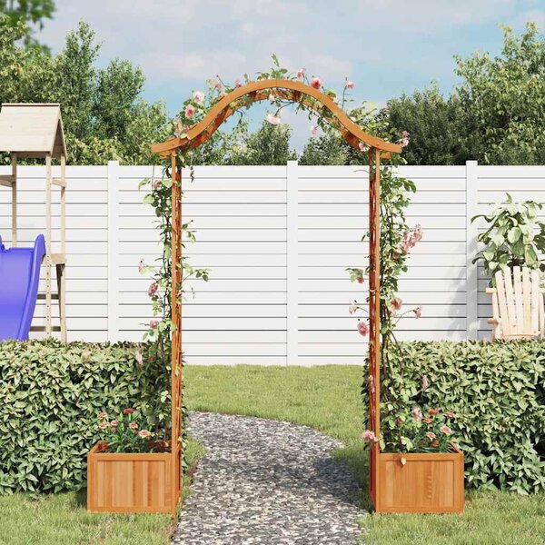 Pergola ogrodowa z donicami, lite drewno jodłowe