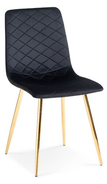 Krzesło czarne , złote nogi DC-6400 welur #66