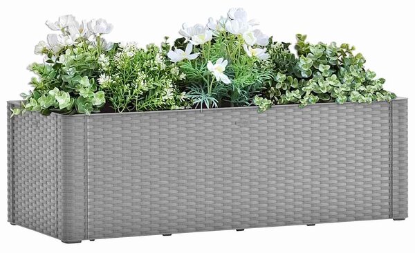 Podwyższona donica z systemem podlewania, szara, 100x43x33 cm