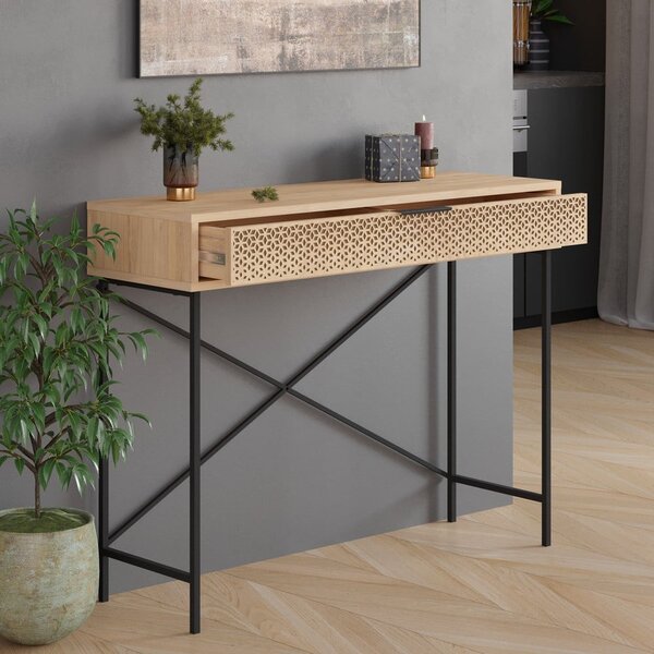 Konsola w dekorze dębu 35.5x110 cm Ecrin – Marckeric