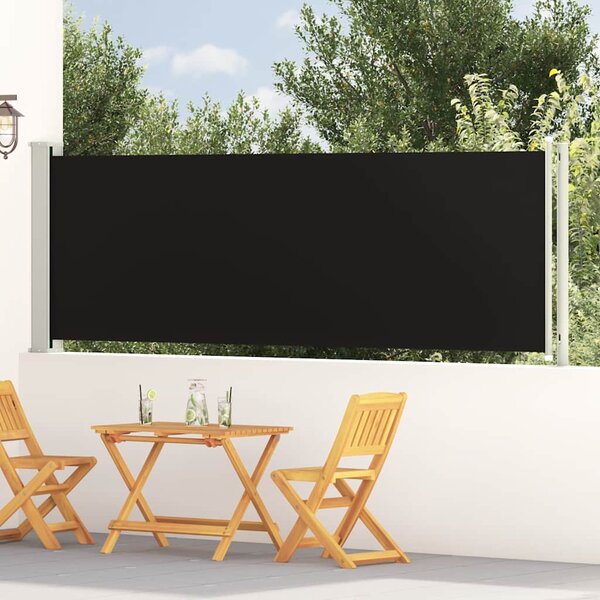 Wysuwana markiza boczna na taras, 117 x 600 cm, czarna