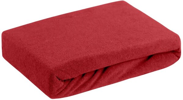 Prześcieradło EUROFIRANY Design 91 Frotte 180 x 200 cm Czerwony