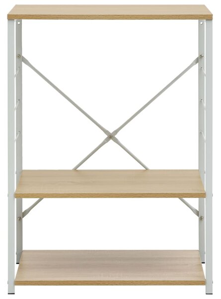 Szafka na mikrofalówkę, biało-dębowa, 60x39,6x79,5 cm