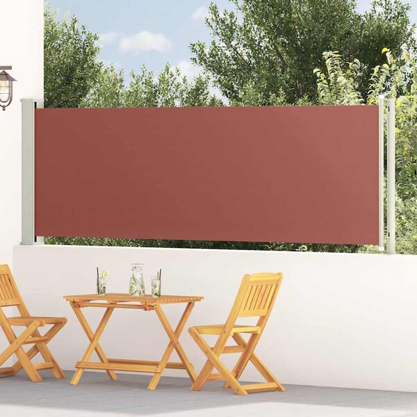Wysuwana markiza boczna na taras, 117 x 600 cm, brązowa