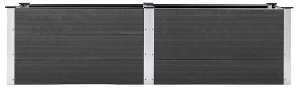 Podwyższona donica ogrodowa, 200x50x54 cm, WPC, szara