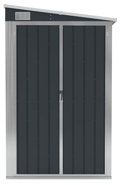 Szopa ogrodowa, mocowana do ściany, antracytowa, 118x288x178 cm
