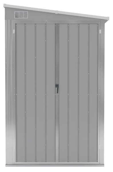 Szopa ogrodowa, mocowana do ściany, szara, 118x382x178 cm