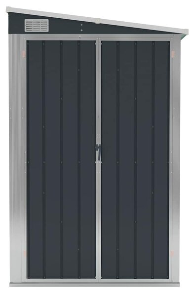 Szopa ogrodowa, mocowana do ściany, antracytowa, 118x382x178 cm