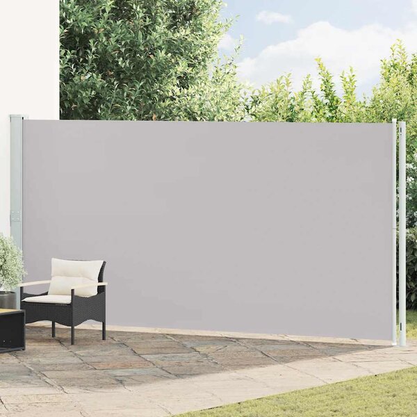Zwijana markiza boczna na taras, 200x600 cm, szara